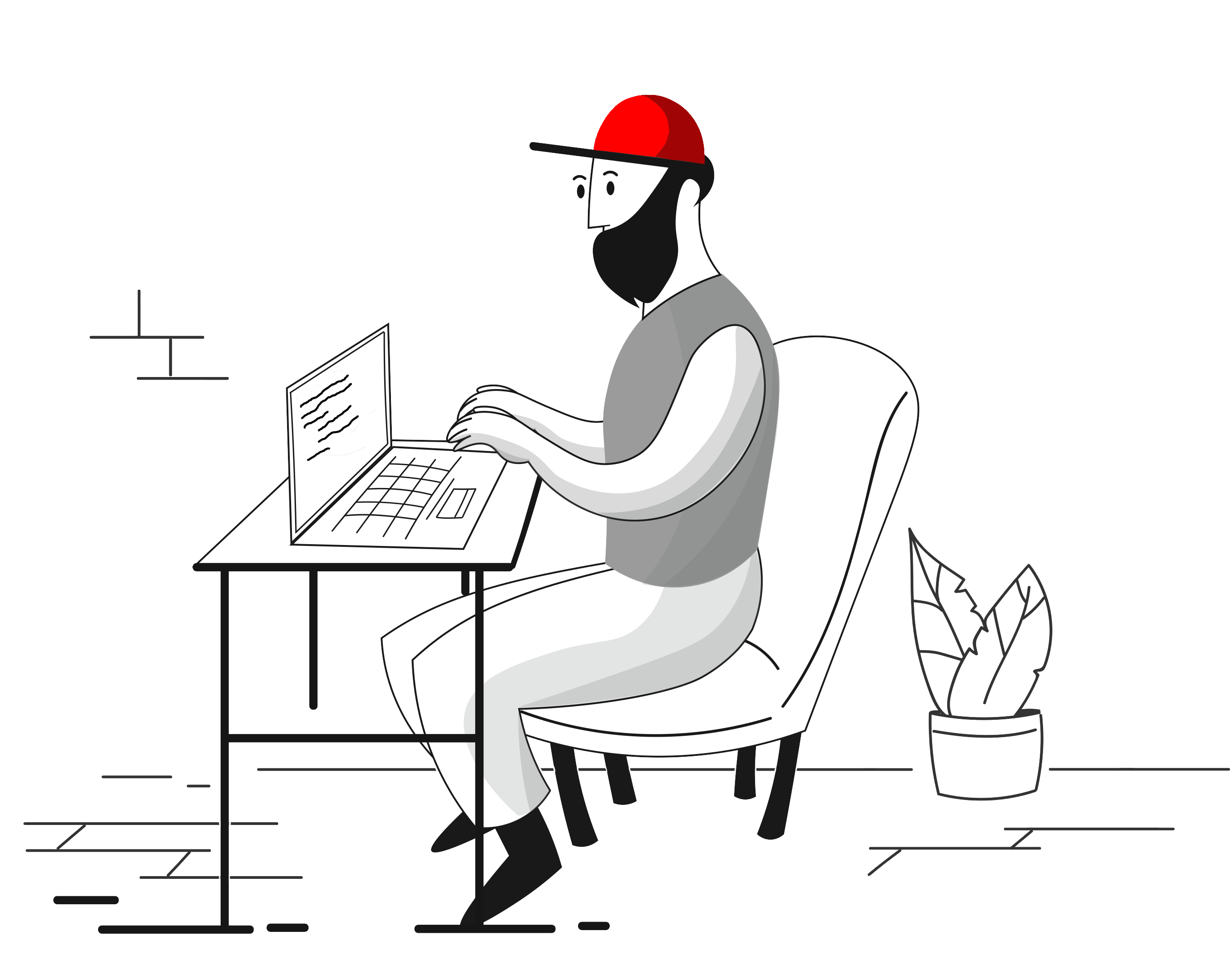 Man on Computer